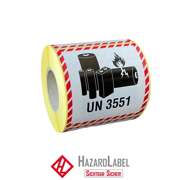 Batterylabel UN3551, 10x10 cm, Paperlabel